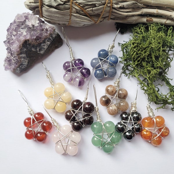 Pentagram Crystal Necklace - Pentacle - Handmade Crystal Jewelry