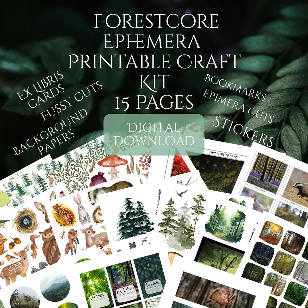 Forestcore Names Forestcore Printable Craft Kit | Junk Journal Ephemera & Bookish Pages ...
