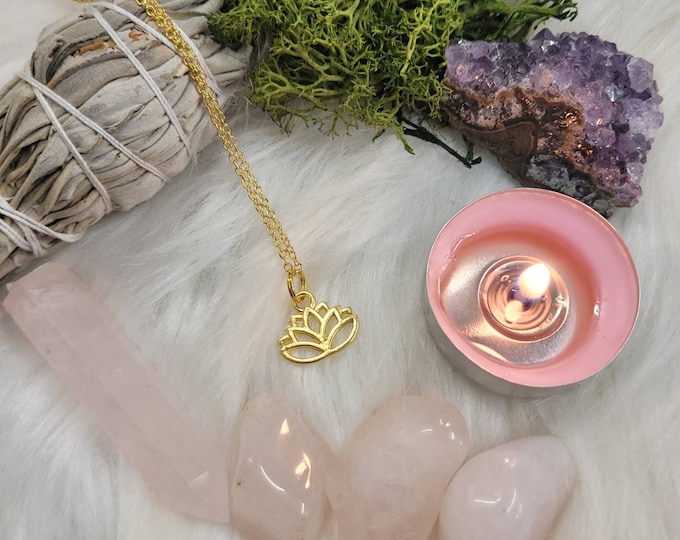 Gold plated Lotus necklace - Bohemian Necklace
