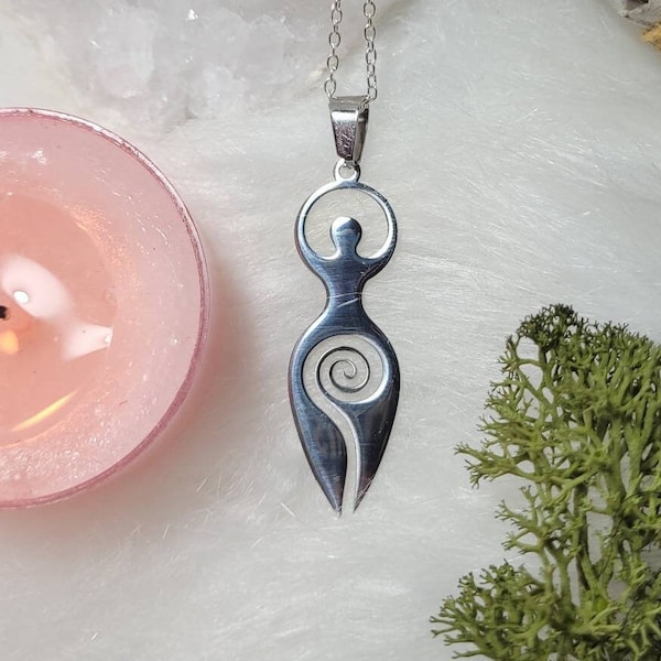 Silver Plated Goddess necklace - Gaia Jewellery