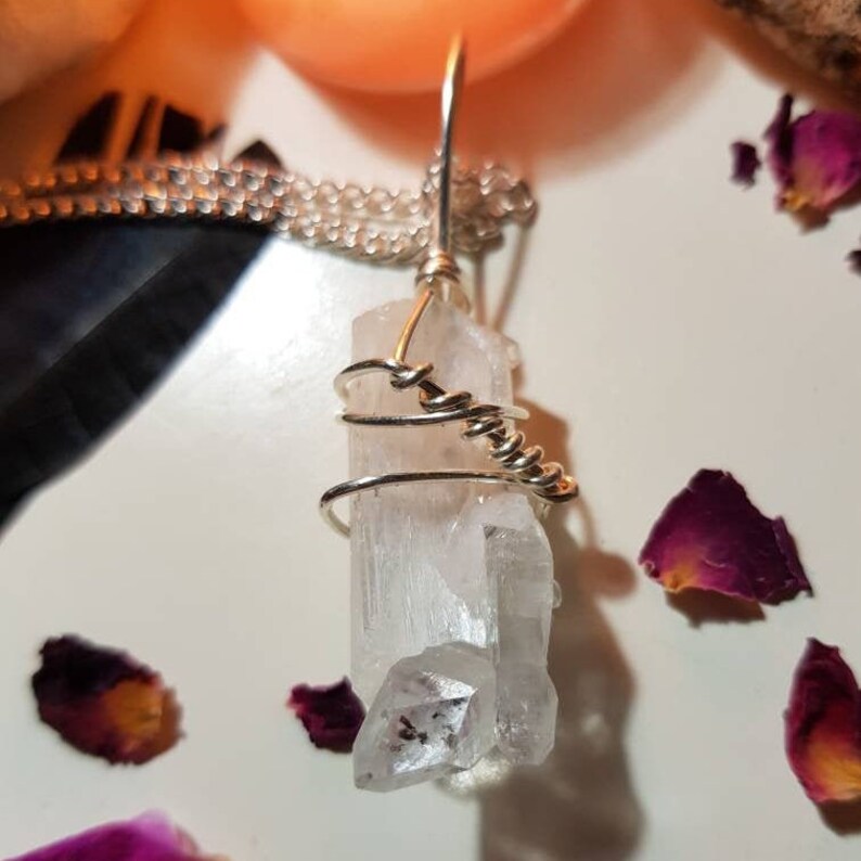 Crystal necklace Stilbite necklace with Apophillite Stilbite with Apophillite