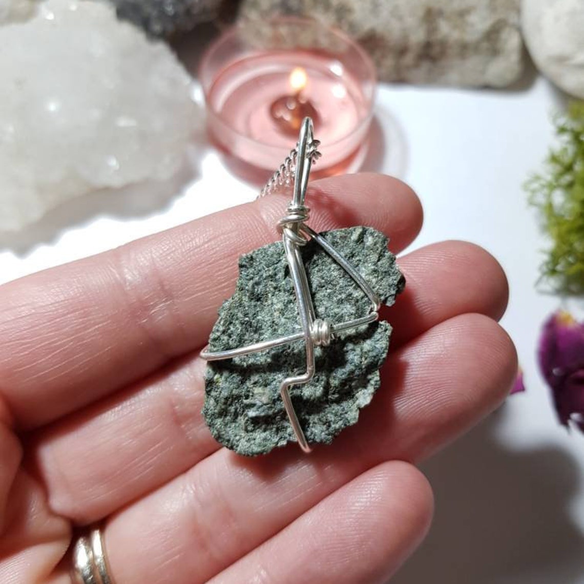 Bluestone pendant with chain Clearance