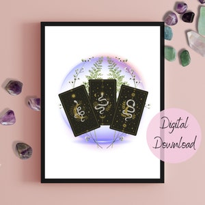Schlangen-Tarot-Wandkunst - digitale herunterladbare spirituelle Kunst