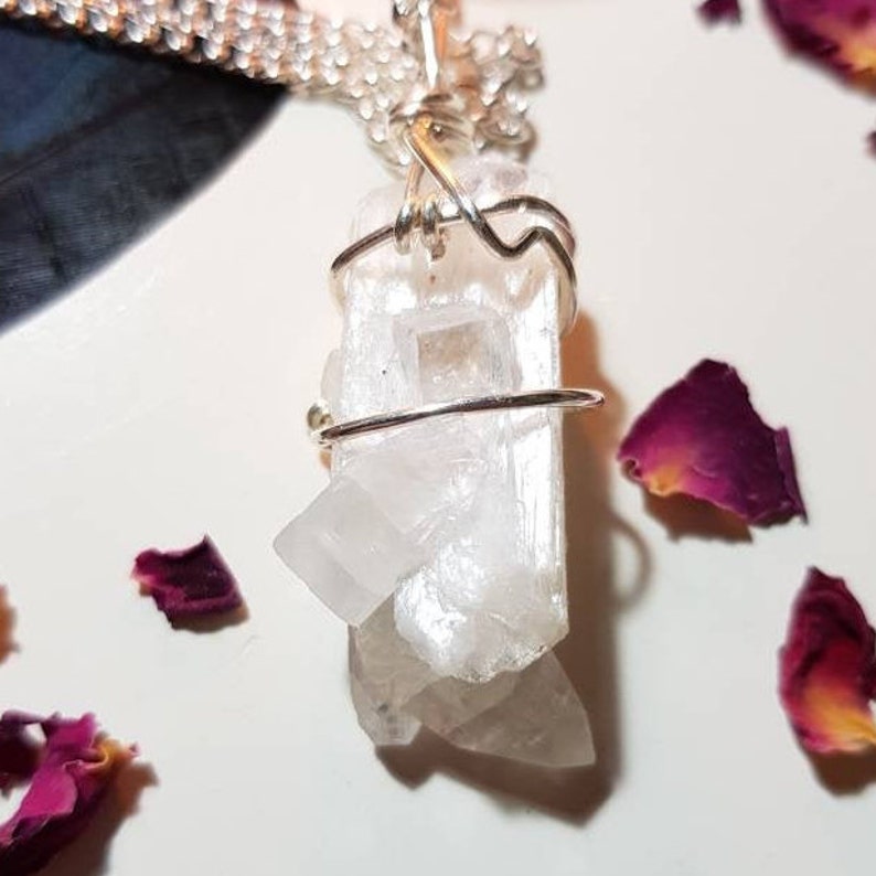Crystal necklace Stilbite necklace with Apophillite Stilbite with Apophillite