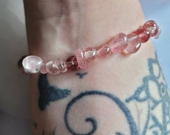 Bracelet apaisant et calmant quartz fraise