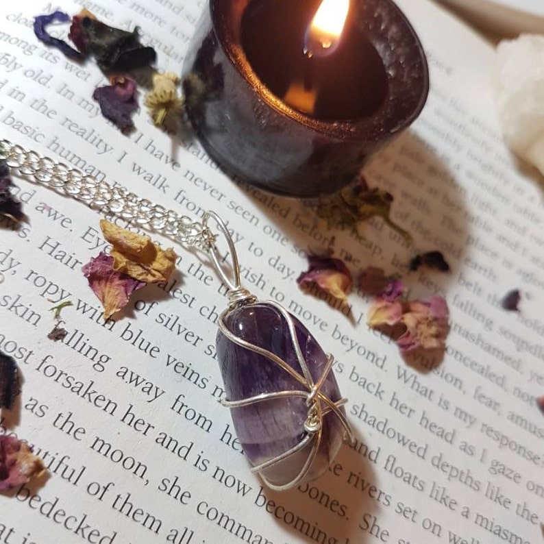 Crown Chakra Protection and calm Amethyst Amethyst Necklace Crystal necklace