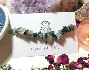 Moss Agate bracelet - Moss Agate - Crystal bracelet - Fairy realm