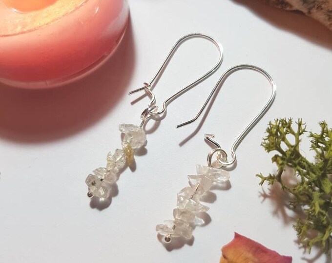 Rutilated Quartz earrings - Crystal earrings - Cleansing crystals