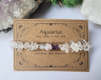 Aquarius Birthstone Bracelet - January - February jewelry