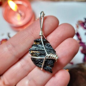 Indochinite Tektite necklace Protection jewellery Spiritual crystal image 3