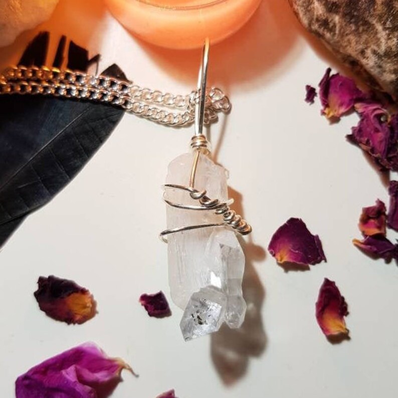 Crystal necklace Stilbite necklace with Apophillite Stilbite with Apophillite
