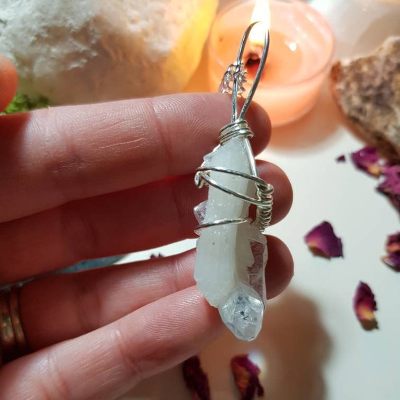 Crystal necklace Stilbite necklace with Apophillite Stilbite with Apophillite