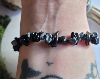 Snowflake Obsidian bracelet - Grounding - Balance emotions
