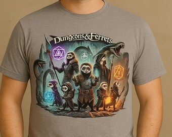 Dungeons & Ferrets Digital Art | Fantasy Ferret RPG Printable Wall Decor
