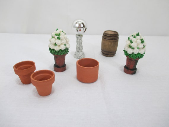Accessoires De Jardin Miniature Tonneau Pots De Fleurs