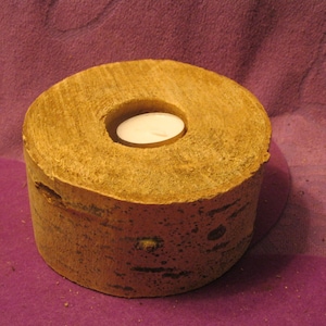 BIRCH Rustic Wooden  CANDLE Holder