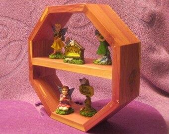 Small 6" Octagon WHAT-NOT Shelf with FAIRIES