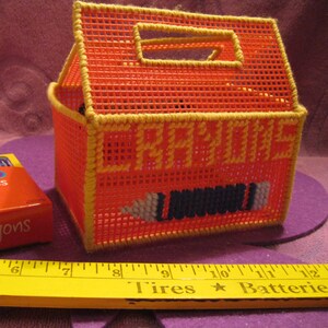 PLASTIC CANVAS CRAYON Box Red