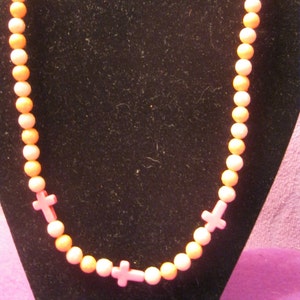 SHADES of PINK  Choker with CROSSES