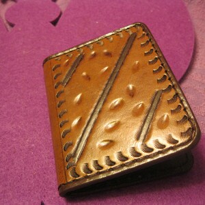 BROWN  LEATHER WALLET for Folded Money