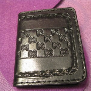 BLACK  LEATHER WALLET for Folded Money