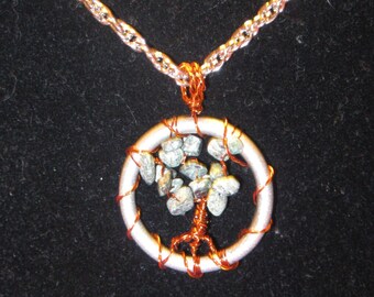 HEALING STONE TREE Necklace--- Zebra Agate