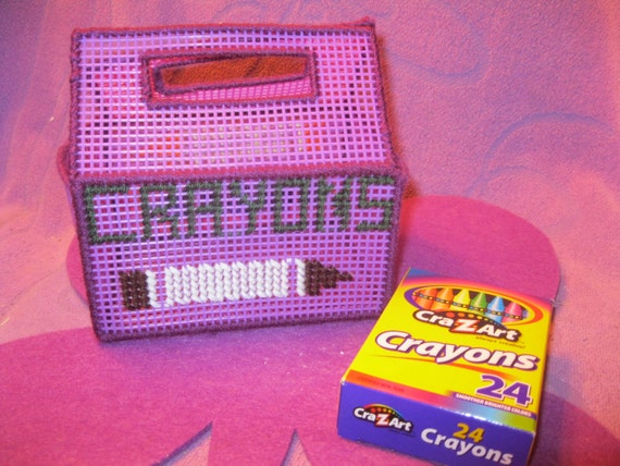 PLASTIC CANVAS CRAYON Box Purple 