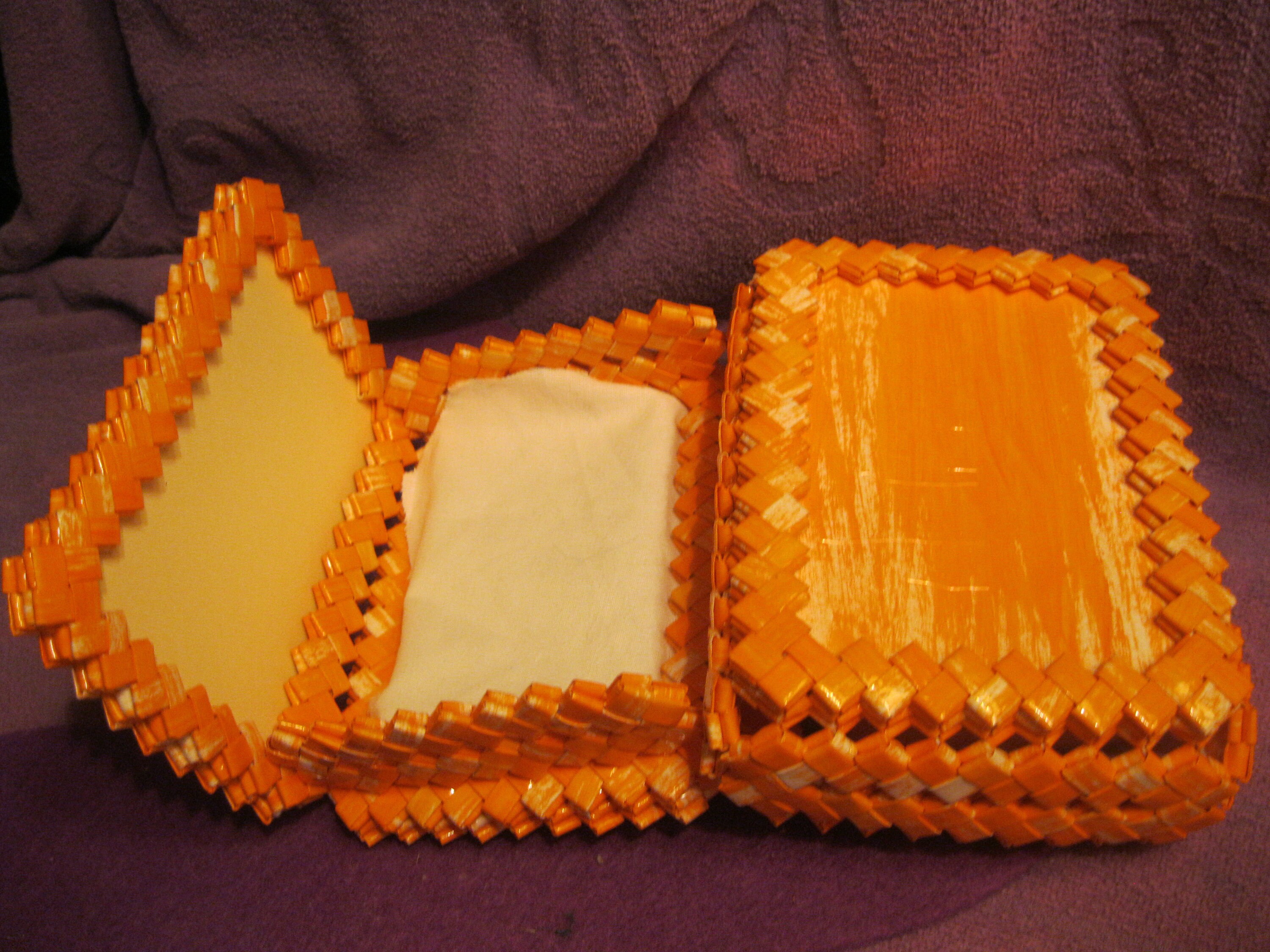 WOVEN CHAIR Picture Frame Trinket Boxorange and White Etsy UK