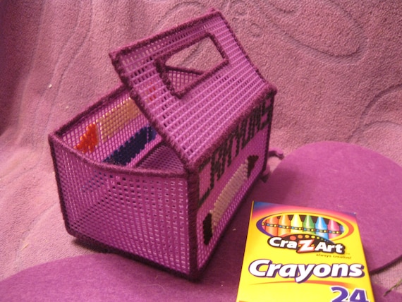 PLASTIC CANVAS CRAYON Box Purple 