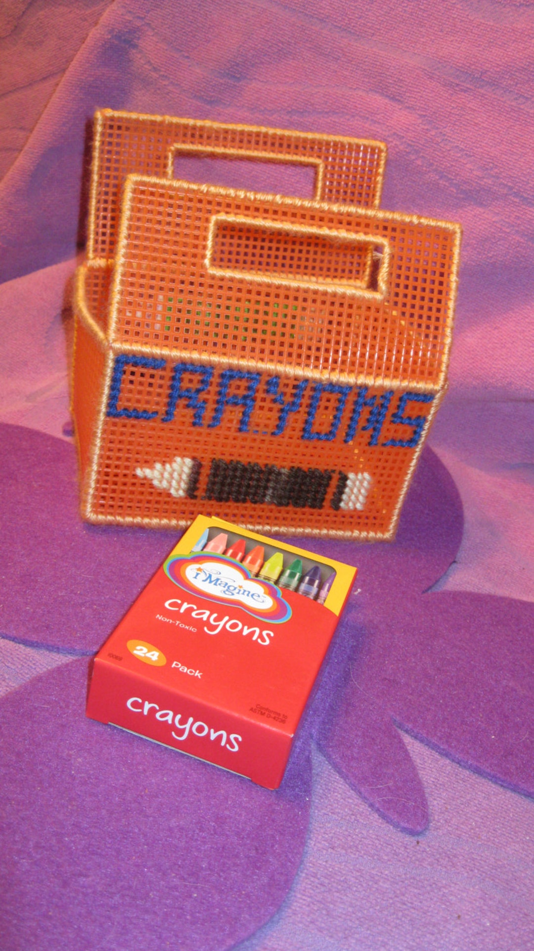 PLASTIC CANVAS CRAYON Boxorange Etsy