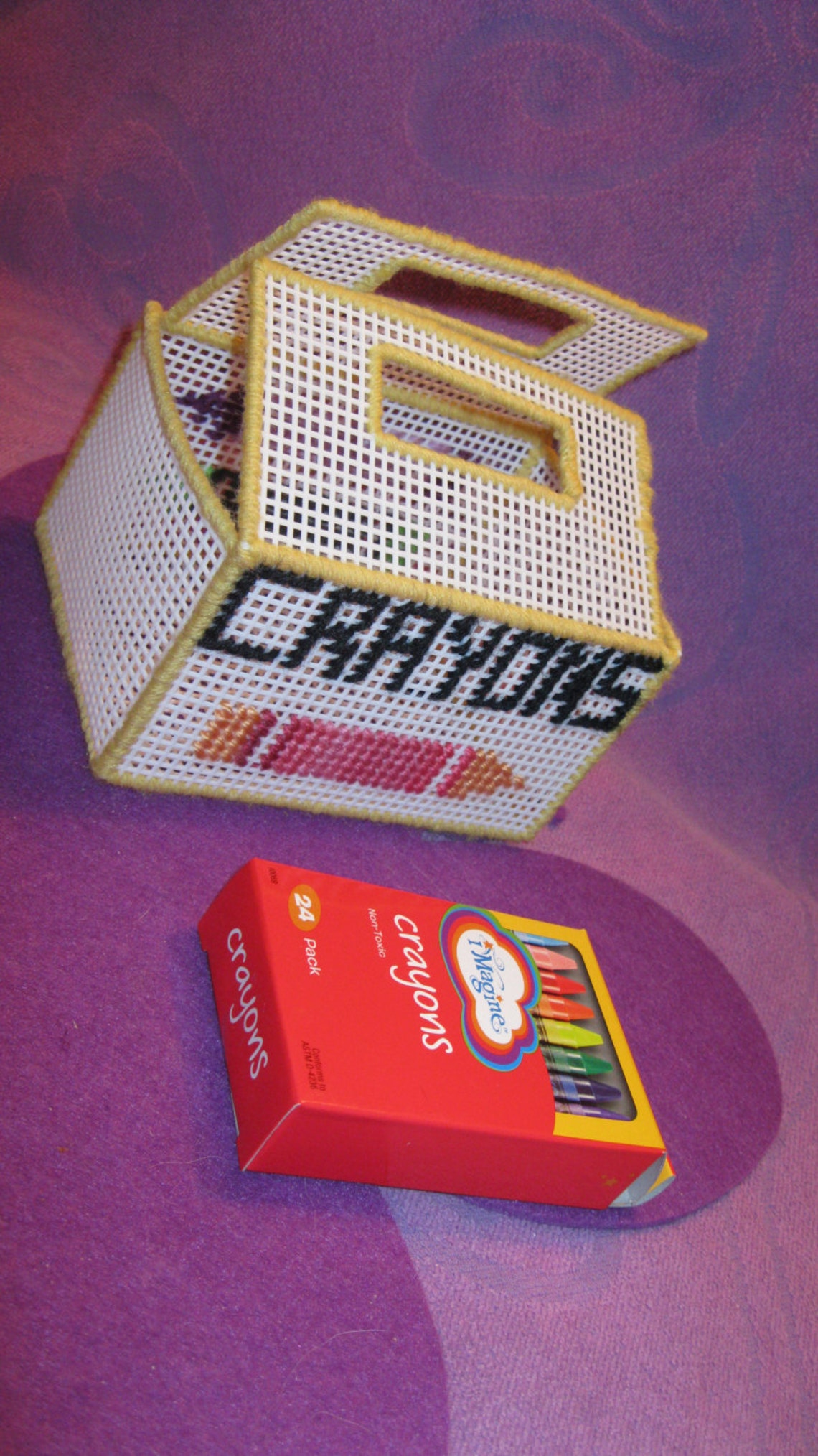 PLASTIC CANVAS CRAYON Boxwhite Etsy