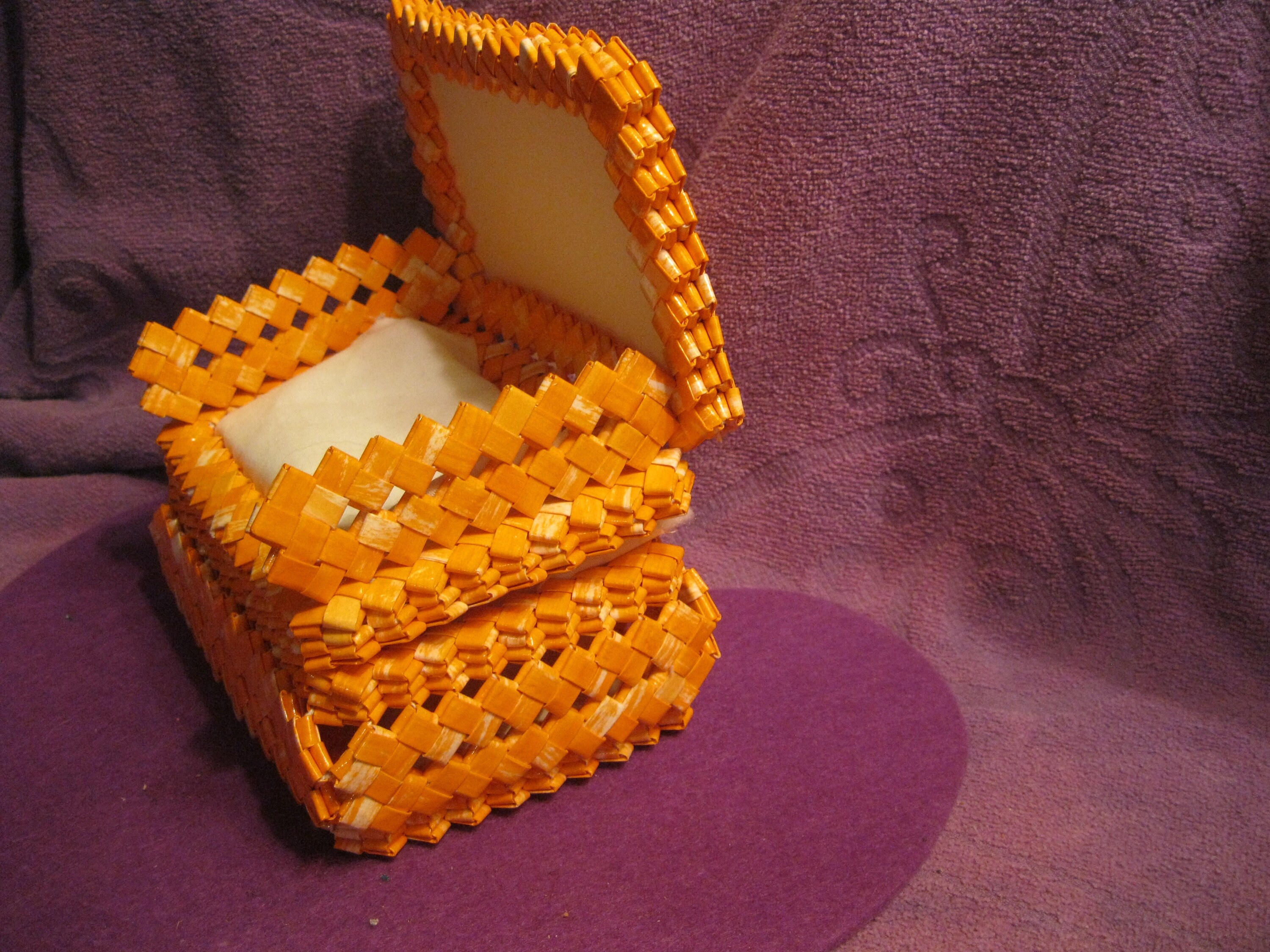 WOVEN CHAIR Picture Frame Trinket Boxorange and White Etsy UK