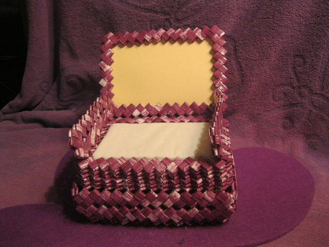 WOVEN CHAIR Picture Frame Trinket Boxpurple and White Etsy