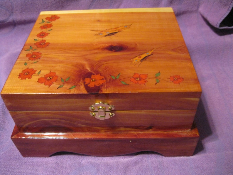 CEDAR JEWELRY BOX With Parquet Finish Handcrafted 2 Etsy