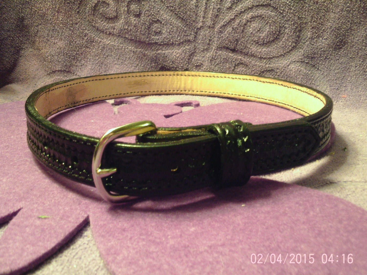 BLACK LEATHER BELT With Silver Buckle - Etsy display picture 1