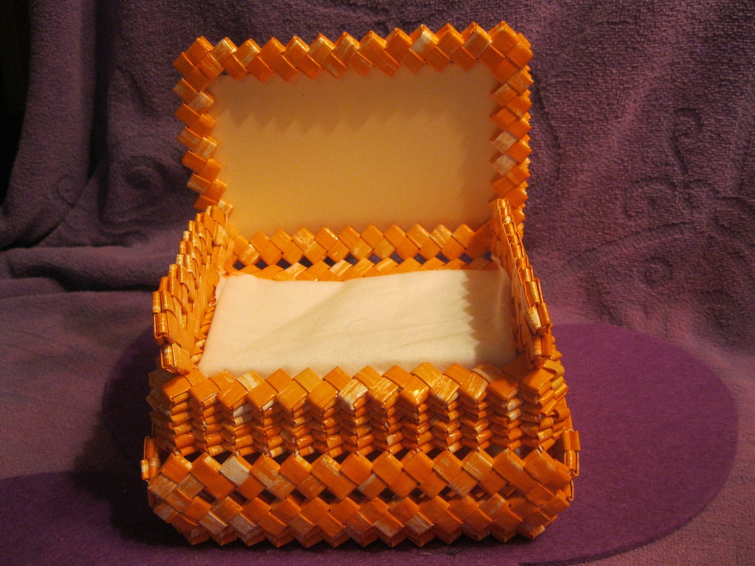 WOVEN CHAIR Picture Frame Trinket Boxorange and White Etsy UK