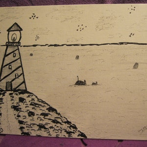 Black and White LIGHT HOUSE  Picture