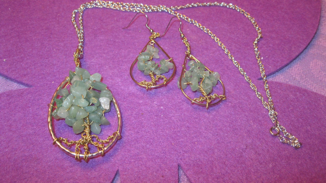 HEALING STONES JEWELRY Set Green Aventurine Etsy