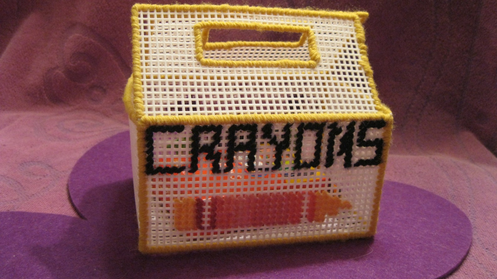 PLASTIC CANVAS CRAYON Boxwhite Etsy