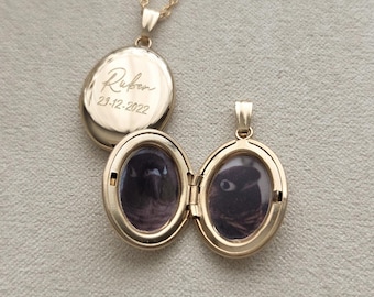 Pet Memorial Locket Necklace • 14k Gold Filled • Sterling Silver