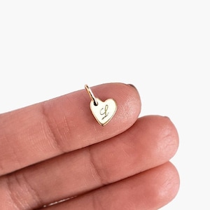 ARIANA | Pingente de coração com etiqueta ADD ON | Pingente de coração inicial personalizado, pingente de pulseira, pingente de tornozeleira | Ouro 14k preenchido ou prata esterlina