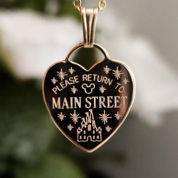 Collar Please Return to Main Street / Joyería de parques temáticos / Collar Castillo de Princesa de Cuento de Hadas Mouse / Vacaciones en Orlando / Colgante ELENA