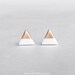 WHITE & ROSE GOLD Dipped Triangle Stud Earrings,Bridesmaid Earrings Bridesmaid gifts,Wedding Jewelry, Small Triangle Studs,Amoorella Jewelry