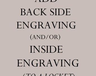 ADD Back Side or Inside Engraving to a Locket • Price is for ONE locket •