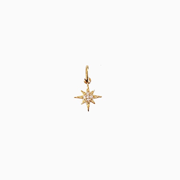 Tiny North Star CZ Charm | Eight Pointed Star Charm | ACOTAR Replacement Charm | Gold or Silver