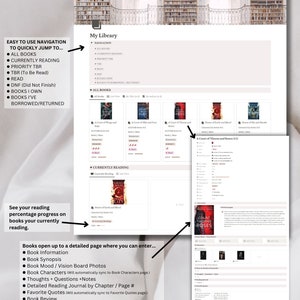 May include: A digital library template with the title "My Library" displayed at the top. The template includes navigation options, book details, and reading progress tracking. The website address www.amoorella.com is visible at the bottom.
