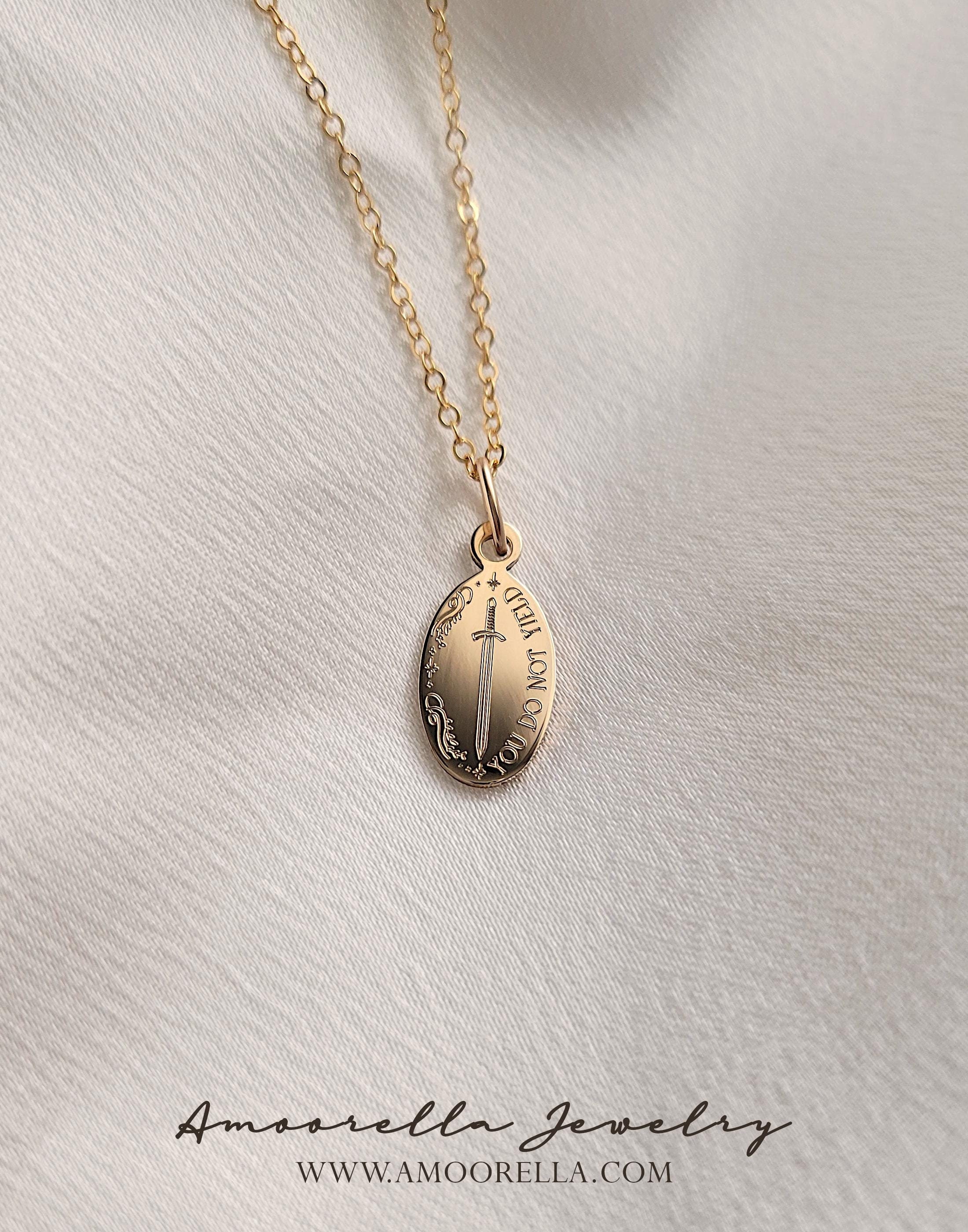 最終値下　DO NOT DO slide plate pendant You Do Not Yield Pendant or Necklace • Book Quote Jewelry • 14k