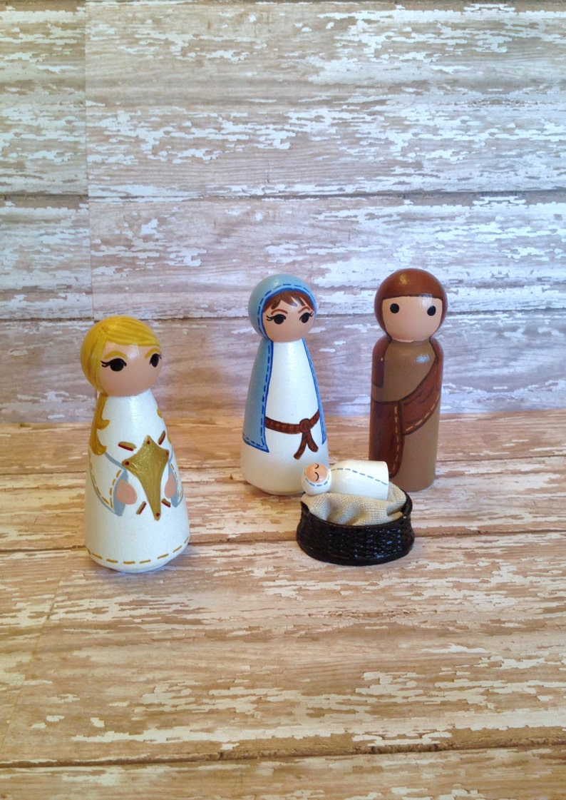 Nativity-Christmas-Peg Doll-Religious Decor-Holidays-Home image 1