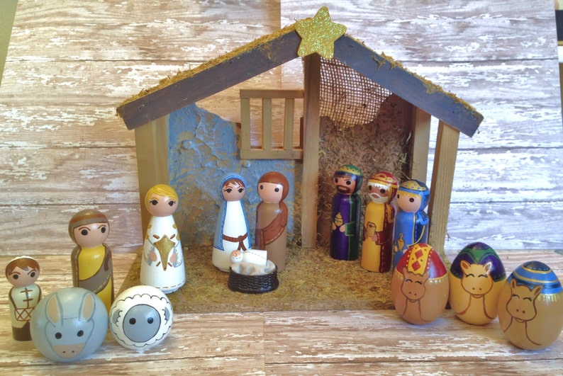 Nativity-Christmas-Peg Doll-Religious Decor-Holidays-Home image 4