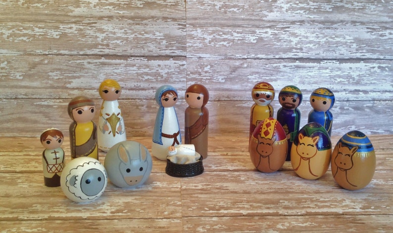 Nativity-Christmas-Peg Doll-Religious Decor-Holidays-Home image 0